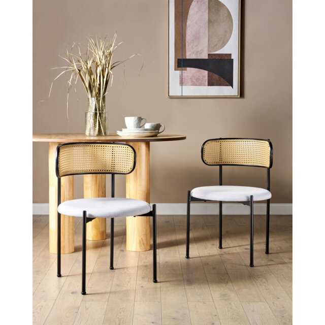Set of 2 Metal Dining Chairs Light Wood Amerissa