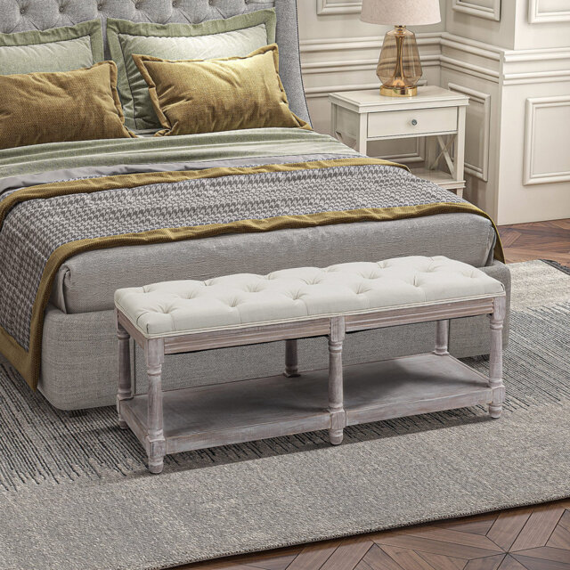 Mae Polyester Blend Upholstered Storage Bench