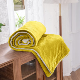 Soza Sherpa Fleece Dual Sided Fur Thick Reversible Blanket Throw