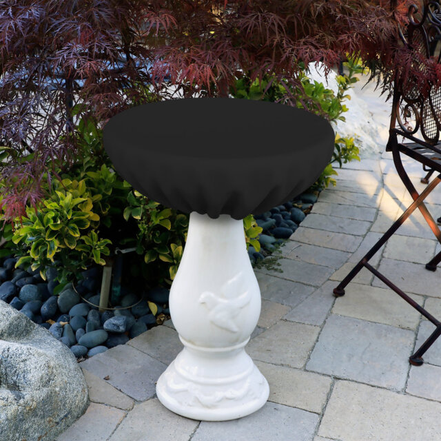 High Density Outdoor Waterproof Bird Bath Cover, Protective Garden Bird Bath Cover with Drawstring