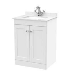 Classique 600mm Free-standing Single Bathroom Vanity with Marble Vanity Top