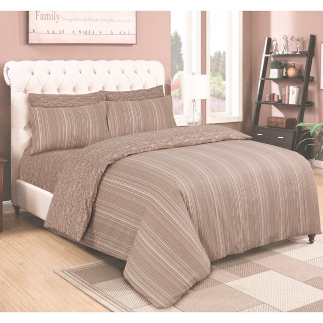 Callis Satin Striped Duvet Cover Set with Pillowcases Included