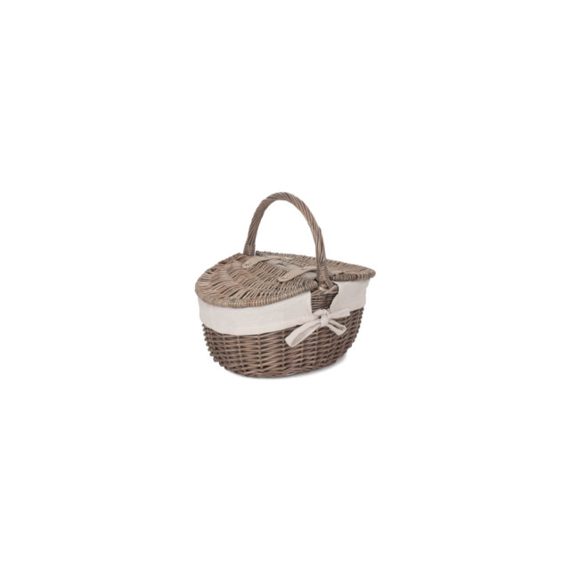 August Grove Oval Picnic Basket With White Lining