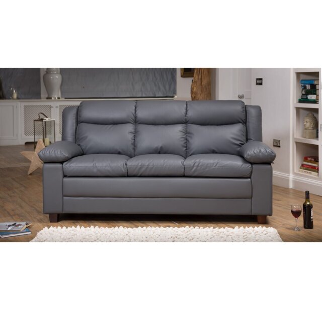 3 Seater Faux Leather Sofa