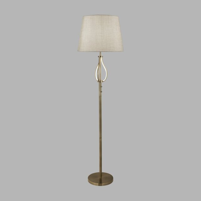 Almond 152cm Chrome Traditional Floor Lamp