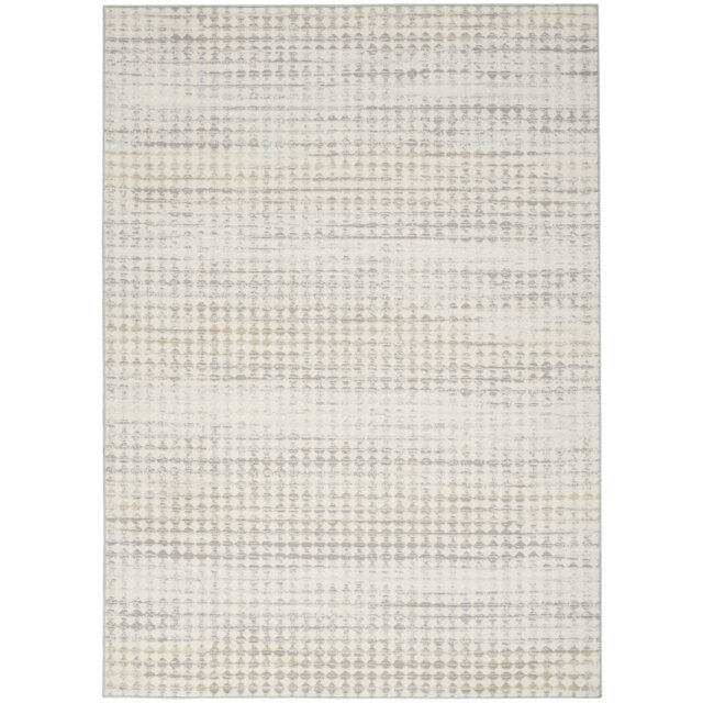 Abstract Machine Woven Ivory Multicolour Area Rug