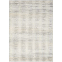 Abstract Machine Woven Ivory Multicolour Area Rug