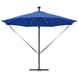 Umbrella with LED Strip Lights Polyester and Aluminium Outdoor Parasol