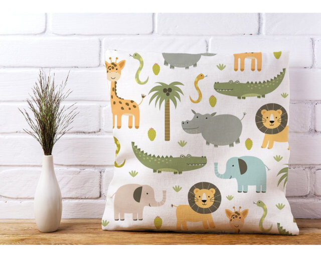 Madill Cute Safari Animals Scatter Cushion with Filling