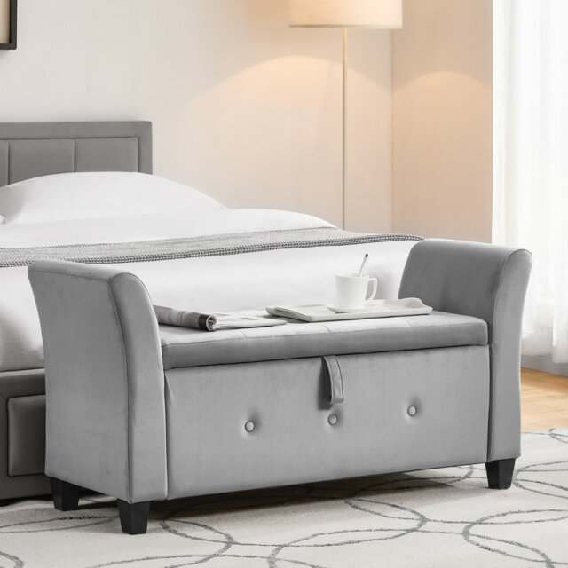 Charlotte Upholstered Storage Ottoman, Toy Storage, Stool, Seat, UKFR Certified