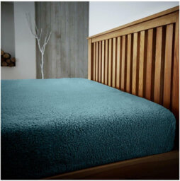 Teddy Fleece Fitted Sheet with 25cm Deep Pocket, Soft Warm Thermal Bedding, Elasticated Easy Care Mattress Cover for Cosy Comfort