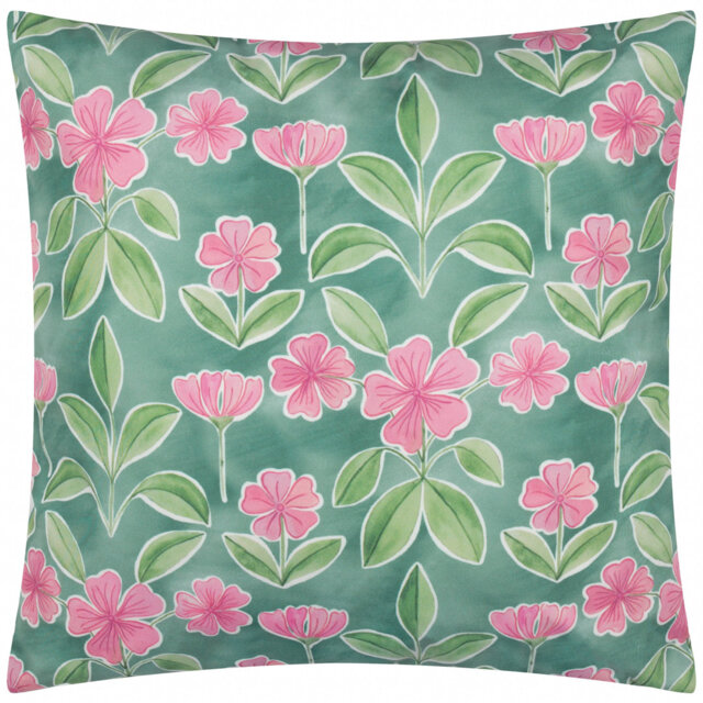 Viola Indoor / Outdoor Floral Blue Square Cushion