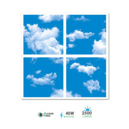 Ener-J SKY Cloud LED Ceiling Panel 40W 60x60cm 6000K Daylight Set of 4