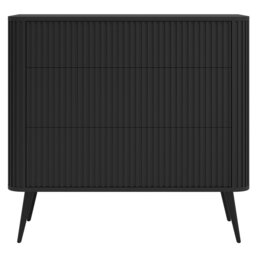 Chest of Drawers with Fluted Fronts and Three Drawers