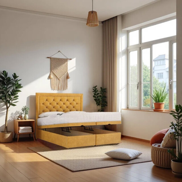 Upholstered Bed with Mattress