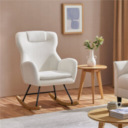 color  High Back Rocking Accent Chair with Beech Wood Legs