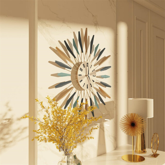 Large Wall Clocks For Living Room,55CM Silent Non-Ticking Modern Wall Clock Battery Operated,Vintage Big Clocks