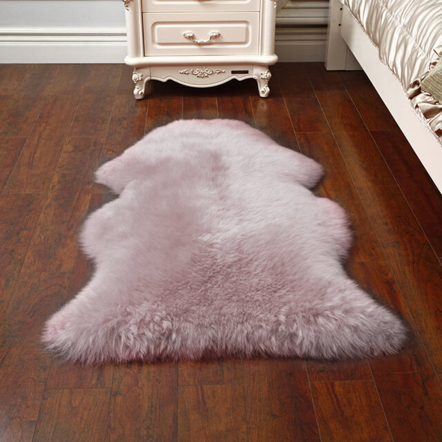 Solid Colour Faux Sheepskin 90cm X 60cm Area Rug