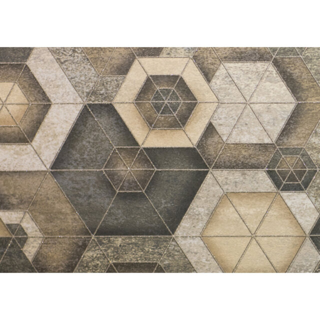 Geometric Brown Indoor / Outdoor Area Rug