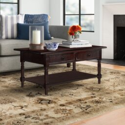 Banes Solid Wood Four Leg Coffee Table with Storage