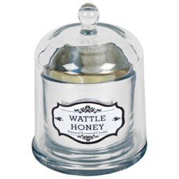 Wattle Honey Scented Jar Candle with Glass Holder