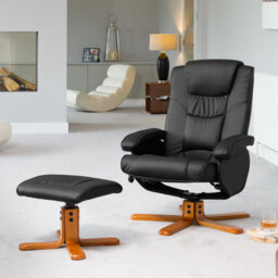 Yvelines 73cm Wide Faux Leather Swivel Ergonomic Recliner with Massager