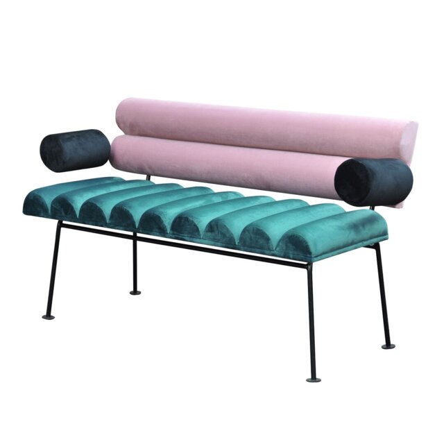 Roll & Roll Velvet Sofa