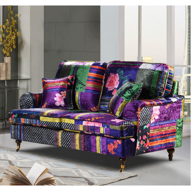 Florien 145Cm Velvet Recessed Arm Sofa