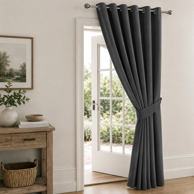 Bernards Blackout Thermal Insulated Noise Reducing Grommet Window & Door Curtain Panel