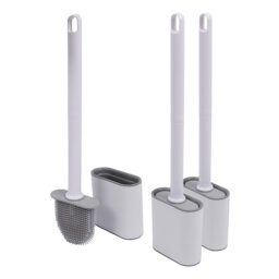 Harbour Housewares - Wall-Mounted Toilet Brush & Holder - Pack of 3