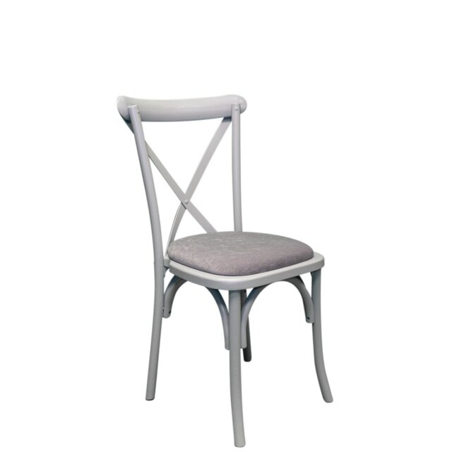 Aviles 43cm H Polyester Blend Upholstered Cross Back Stacking Side Chair