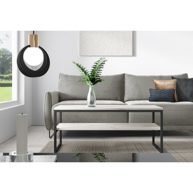 Leacy Sled Marble Coffee Table with Storage