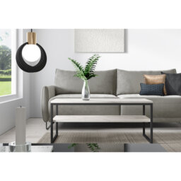 Leacy Sled Marble Coffee Table with Storage
