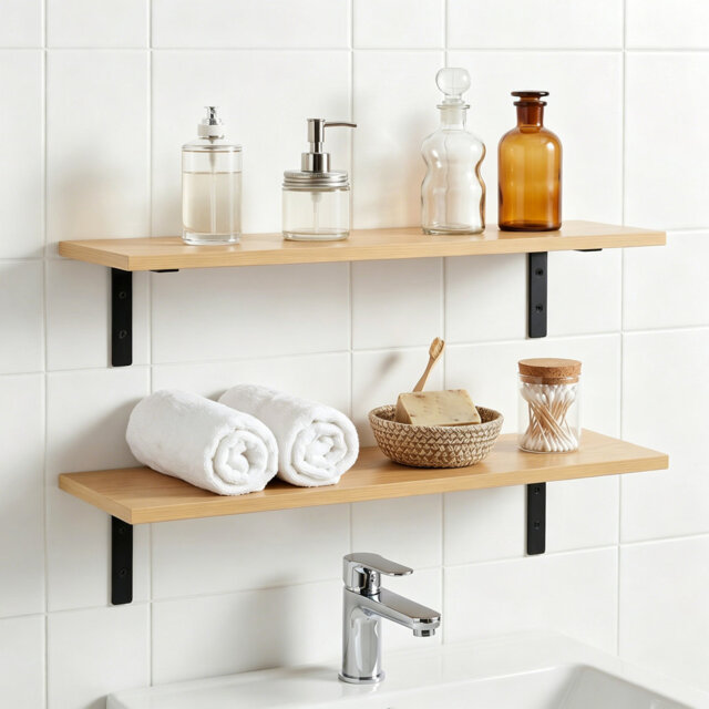 50-120cm Wall Mounted Floating Shelves Set of 2, Multi-Size Wall Storage for Home