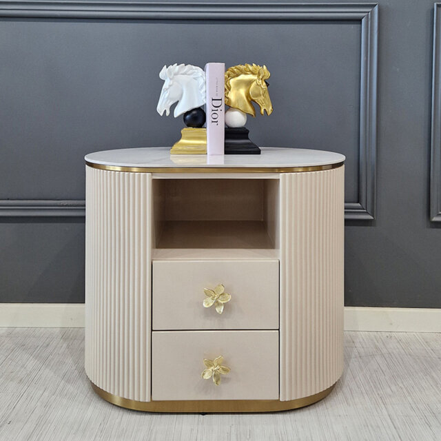 60cm W Stainless Steel Bedside Table