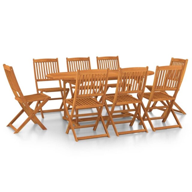 Stepp 9 Piece Garden Dining Set 180x90x75 cm Solid Wood Acacia