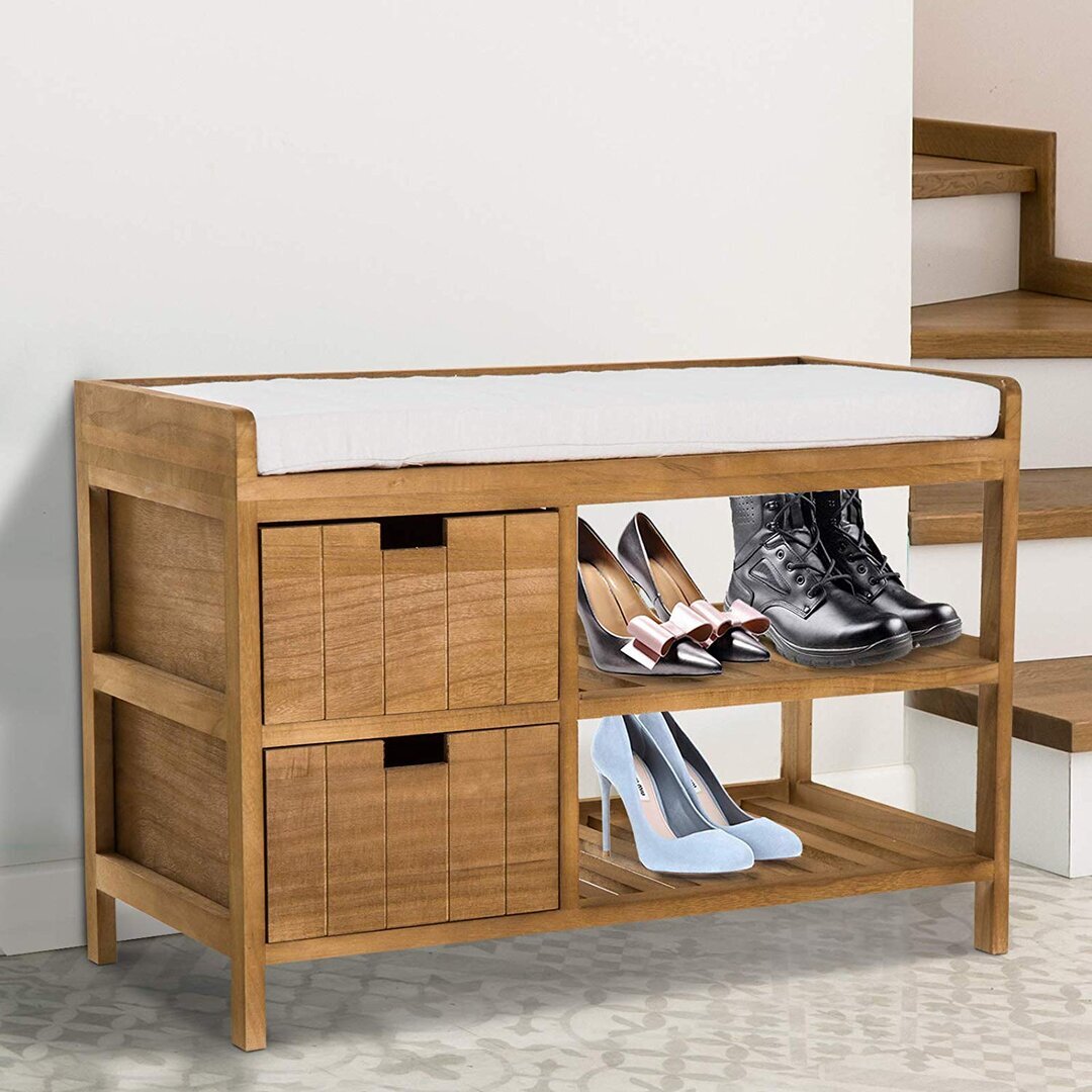 Zeke Tier Wooden Shoe Storage Bench by Wayfair