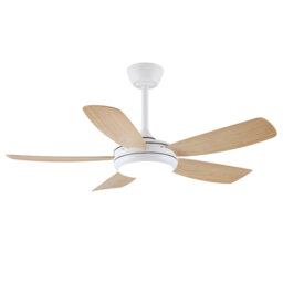 106.6cm Matte White Downrod Mount Led Ceiling Fan With Blades, 6-speed Reversible Dc Motor, Dimmable Light And Remote Control