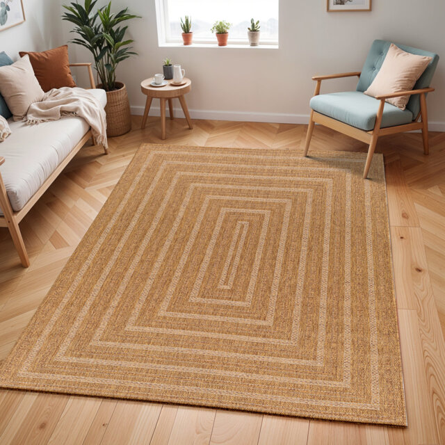 Navay Indoor & Outdoor Boho Jute-Look Rug Tan/Brown