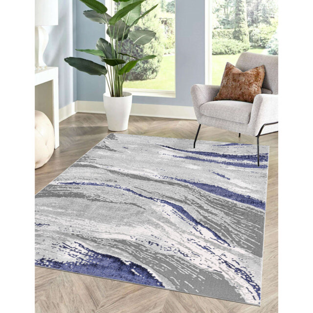 Large Shaggy Rugs Non Slip Living Room Hallway Runner Fluffy Bedroom Carpet Mats_Blue