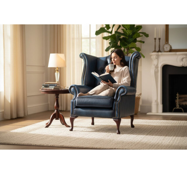 High Back Chesterfield Upholstered Wingback Chair