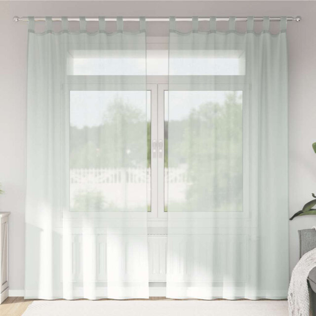 Fabric Semi Sheer Rod Pocket Curtain Pair