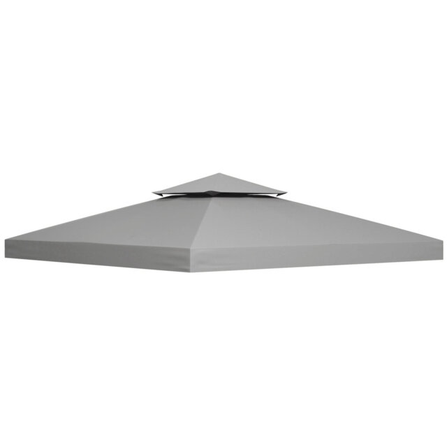 3m Double Tier Gazebo Top Cover Replacement Canopy & Ultrasonic Mist Cooling Fan With Remote, 3-speed 3-mode Oscillating Fan, 3l Water Tank, Light Gre