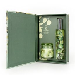 Plant / Floral Scented Jar Candle with Glass Holder