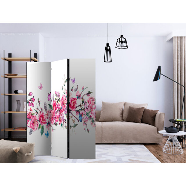 Room Divider - Flowers And Butterflies [Room Dividers]
