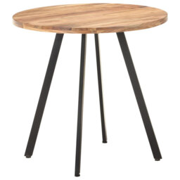 Pine Lake Round Solid Wood Top Metal Base Dining Table