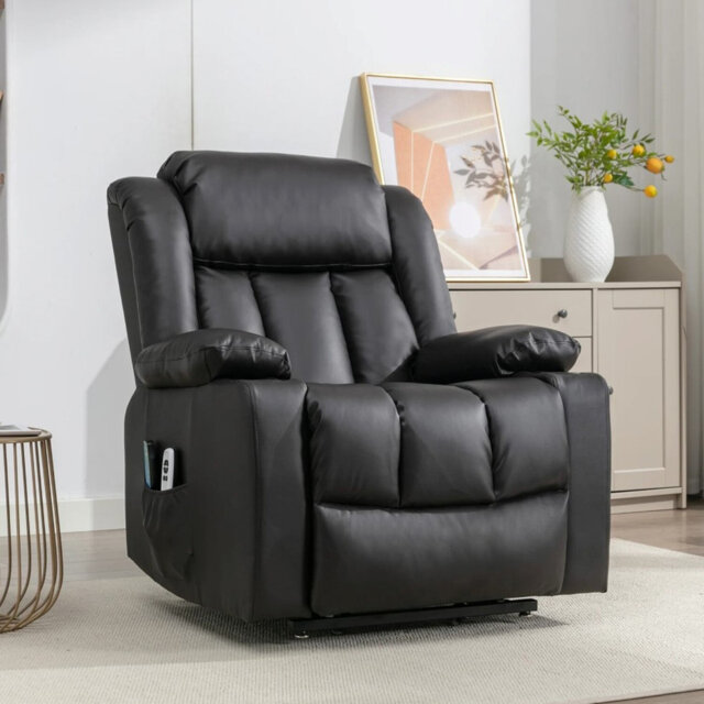 Anudhya 87cm Wide Faux Leather Lift Assist Standard Recliner with Massager