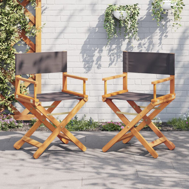 Montclus Folding Garden Chairs Dark Grey Fabric