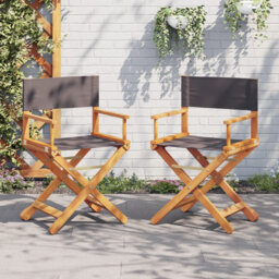 Montclus Folding Garden Chairs Dark Grey Fabric