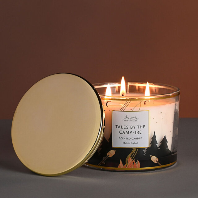 Scented Jar Candle with Glass Holder